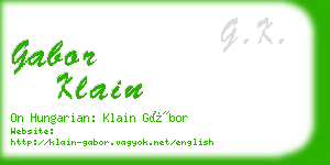 gabor klain business card